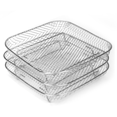 thumbnail image 1 of Air Fryer Racks, Square Three Layers Stacking Stainless Steel Rack, Hot Air Fryer Accessories, Air Fryer Accessories, 1 of 6