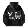 thumbnail image 2 of Sudadera con capucha pulóver negro cómodo Y2K ropa para mujer Sudadera con capucha de manga larga para compras de vacaciones de otoño Mujer , negro, xxl, 2 of 7