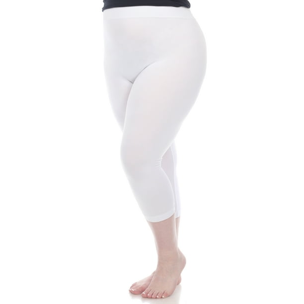 White Mark Women's Plus Size Super Soft Capri Leggings