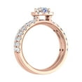thumbnail image 2 of 1.50 Carat Cushion Cut Prong Set Diamond Bridal Ring Set in 10K Rose Gold - IGI Certified (Ring Size 8.75), 2 of 7
