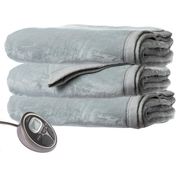 Sunbeam Queen Premium Soft Electric Heated Blanket Velveteen Plush 20