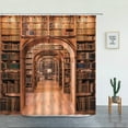 thumbnail image 4 of Library Bookshelf Bookstore Print Shower Curtains Set Wall Hanging Background Tapestry Bathroom r Retro Style Bathtub Screen, 4 of 7