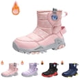 thumbnail image 5 of XXWXYD Toddler Boots Girl Boys Snow Boots Outdoor Warm Comfortable Non Slip Mid Calf Padded Small Big Kids Winter Shoes for Simple Casual Breathable Shoe(8-9 Years,Pink), 5 of 9