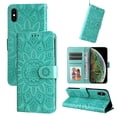 thumbnail image 5 of Cutyskin Case for iPhone XS, iPhone X,Wallet Case,PU Leather Flip,Kickstand,Double Magnetic Clasp,Embossed Mandala Flower Lanyard Protective PU Leather Cover For iPhone X/XS, Green, 5 of 12
