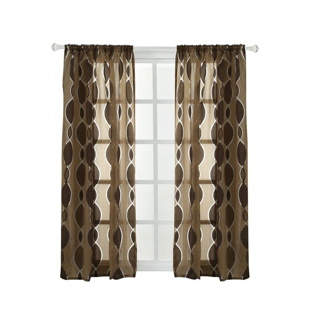 Yuarrent TureClos-Barra de cortina de tul para balcón, sala de estar, persianas semitransparentes, puerta, divisor de habitación, cortinas de Decoración del hogar café profundo 100X250cm