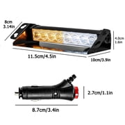 AUTOXBERT 8 LED Emergency Strobe Light Hazard Warning Strobe Lamp w/ Suction Cup for Car Truck