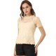 thumbnail image 1 of Top de encaje floral Semitransparente Allegra K Beige L, 1 of 6