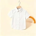 thumbnail image 7 of HCYSFG Uniform Shirts For Girls Peter Pan Collar Short Sleeve Button Down Solid Color Student Blouse Back To School Style Top, 7 of 7