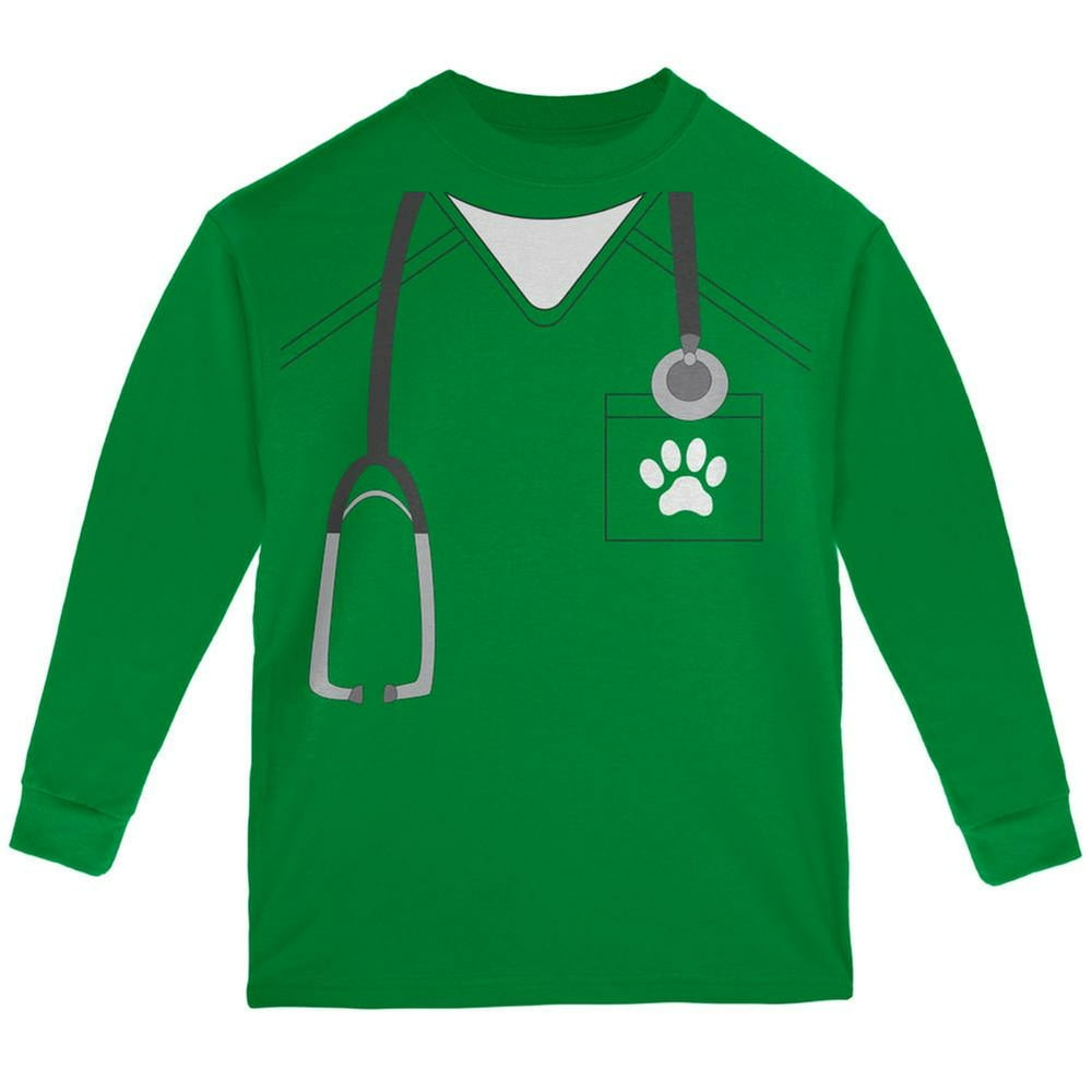 Old Glory Halloween Vet Veterinarian Scrubs Costume Green Youth Long