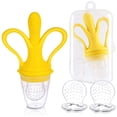 thumbnail image 3 of Alimentador de frutas para bebés, chupete de malla de plátano Comida fresca para niños pequeños, bebés de más de 3 meses Alimentación Suministros para comer Juguetes para la dentición de silicona Xemadio WRLF-538-4, 3 of 9