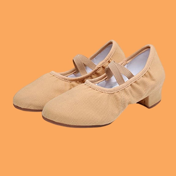 Women's Latin Dance Shoes With Rubber Soles Suitable For Adult Dance Practice Plus Size Fall And Winter Style Trendy Mid-Heel Shoes Ballet Flats
