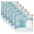 thumbnail image 6 of WOBOGO Cute Children's Book Illustration Style Snowman Cloth Napkins 4 Pieces Soft Elegant Touch Durable Absorbent Quick Drying for Elegant Dining, 6 of 8