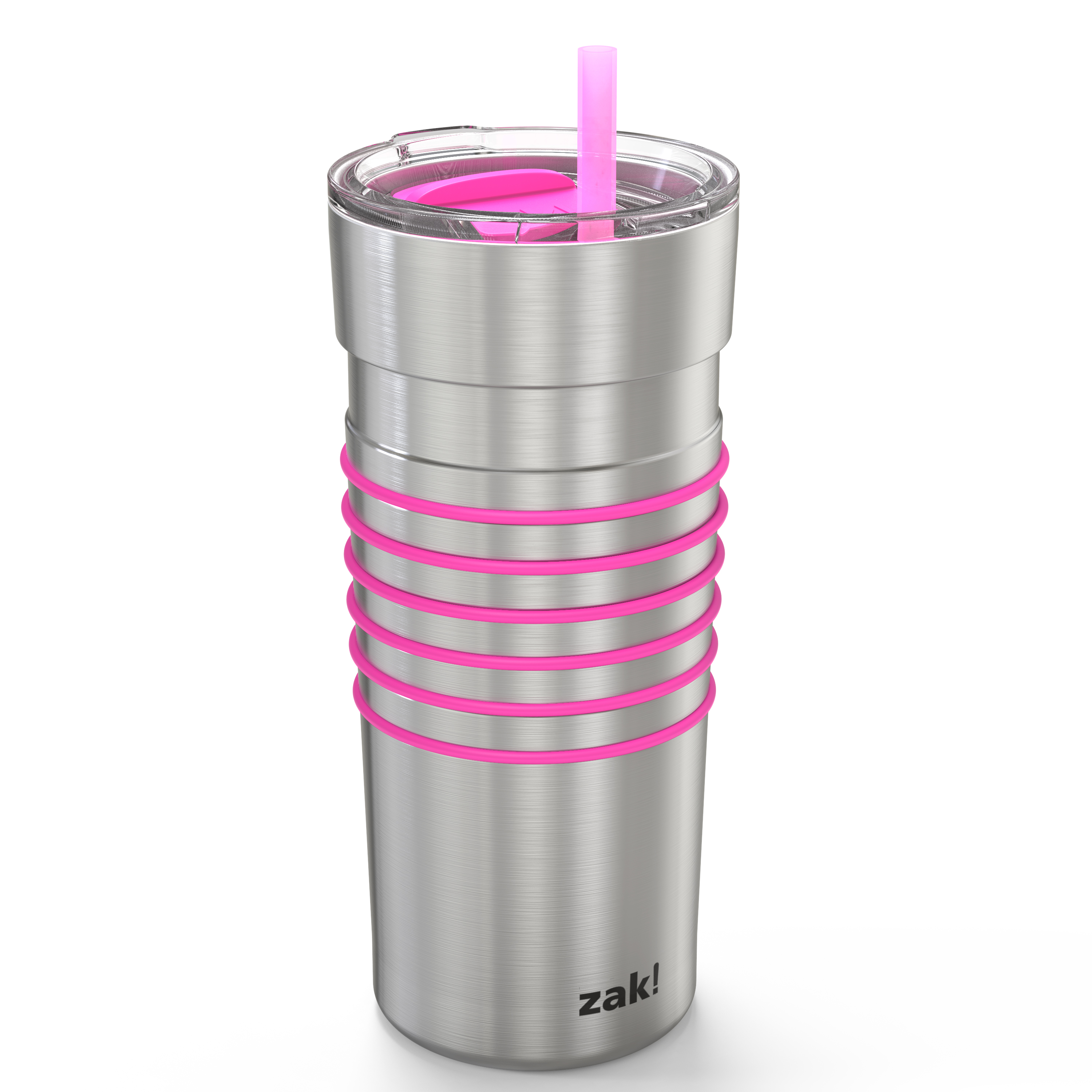 Zak Designs HydraTrak Stainless Steel Vacuum Insulated Straw Silicone