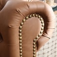 thumbnail image 6 of 88.5" Chesterfield Sofa Faux Leather, Modern Tufted Couch 3 Seater with Rolled Arms and Nailhead for Living Room, Bedroom, Office, Apartment, Brown, 6 of 9