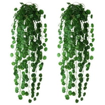 2X Chlorophytum Comosum Clearance! Nomeni Artificial Hanging Basket Pot Vine Trailing Indoor Home Vine Wall Display Window Decoration Hanging, Fake Flowers Promotion Sale! Green