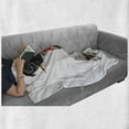 thumbnail image 5 of Funny Soft Flannel Fleece Throw Blanket, Nerdy Pug Dog Sitting Whimsical Eyeglasses and a Pencil in His Mouth, Cozy Plush for Indoor and Outdoor Use, 50" x 70", Dark Grey and Multicolor, by Ambesonne, 5 of 5
