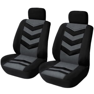 Yeacher Universal Car Seat Cover Black Gray 2Front Seat Covers Fit Most Auto Car