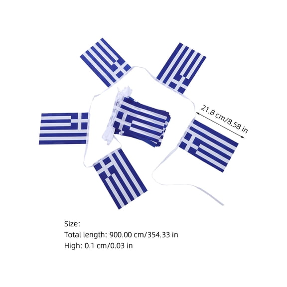 OUNONA Greece String Flag Banner Multi Color Polyester for Sports Events Party Decor Hanging Bunting