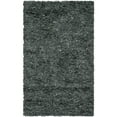 thumbnail image 4 of SAFAVIEH Mariam Leather Shag Area Rug, Grey, 5' x 8', 4 of 6