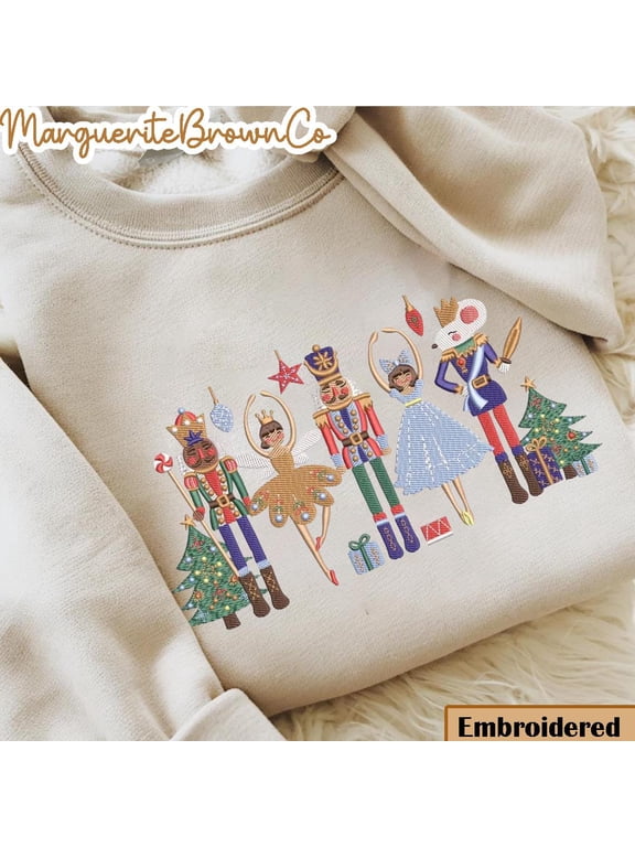 Embroidered Nutcracker Sweatshirt, Christmas Nutcracker Shirt, Christmas Sweatshirt, Nutcracker Ballet Shirt, Christmas Party Sweater