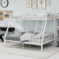 thumbnail image 2 of white Twin Full Bunk Bed with Guardrail and Ladder,550 LBS Weight Capacity, 2 of 10
