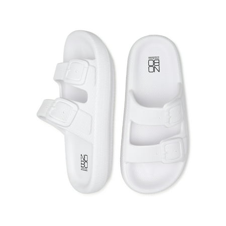 

No Boundaries Juniors’ Double Buckle Comfort Slide Sandals