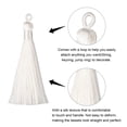 thumbnail image 3 of Uxcell 3.66" Silky Bookmark Tassels with Loop for DIY Craft Accessory, 20Pack White, 3 of 5