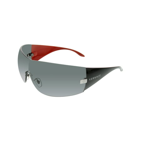 Men's VE2054-100187-41 Black Shield Sunglasses