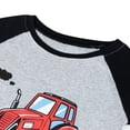 thumbnail image 5 of NIPAXO Toddler Boys Pajamas Set Long Sleeve Red Tractor Graphic Thermal Sleepwear with Black Raglan Sleeves for Kids, 5 of 8