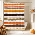thumbnail image 4 of Orange Black Striped Shower Curtain, Waterproof Shower Curtains for Bathroom, Watercolor Horizontal Stripes Washable Fabric Bathtub Curtain Set Bath Decor with 12 Hooks Extra Long 72"x96", 4 of 8