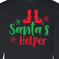 thumbnail image 4 of Inktastic Santa's Helper, Elf Shoes, Snowflakes, Christmas Long Sleeve T-Shirt, 4 of 5