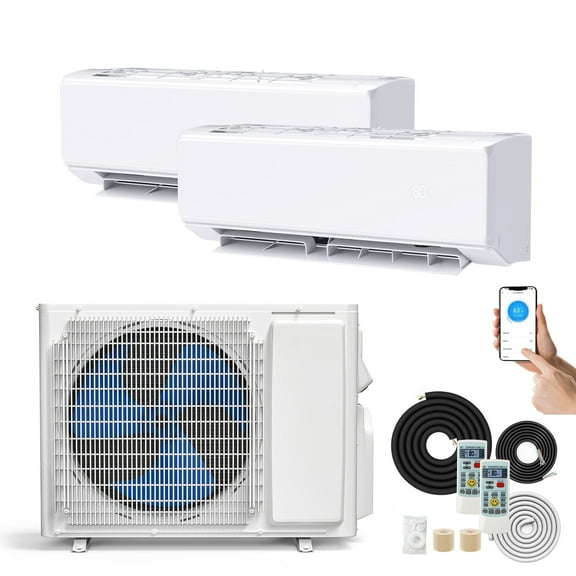 ModFusion 18000 BTU Mini-Split Air Conditioner & Heater with Remote/wifi connect, 950 Sq Ft, White