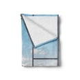 thumbnail image 2 of Funny Soft Flannel Fleece Blanket, Whimsical Little Dog in a Starry Raincoat on Window Big City Panorama Scene, Cozy Plush for Indoor and Outdoor Use, 60" x 80", Pink Grey Sky Blue, by Ambesonne, 2 of 6
