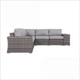 thumbnail image 3 of Outdoor 7-Piece Modern Modular Sectional Sofa, Fully Assembled, Patio Seating for 4, Slate Gray Cushions | Wicker | Grey Mix, 3 of 9
