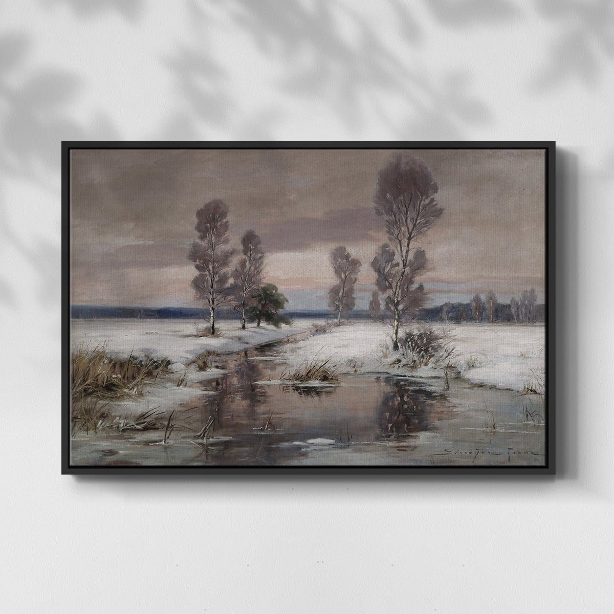 Vintage Landscape-CCCLXXVIII By Wexford Home Framed in Black Wood Gallery Wrapped Canvas 25 in. x 37 in.