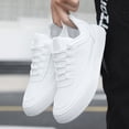 thumbnail image 7 of AUDeals Men's Leather Sneakers, Low Top Lace Up Shoes with Orthopedic Comfort and Slip On Style for Business and Casual Wear (White, 11), 7 of 7