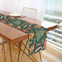 Yayeee Table Runner 70 inches Long Home Kitchen Dinning Party Decoration, Brown Christmas Gingerbread