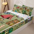 thumbnail image 3 of Erosebridal Wild Camping Zipper Twin Comforter Sets with Fitted Sheet and 2 Pillowcases,Animal Outdoor Print Zipper Bedding Set For Boys,Colorful Stars Reversible,4-Piece, 3 of 7