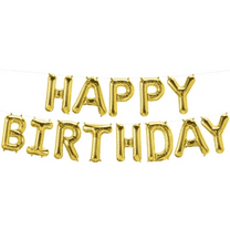 30 x 82 Inch Air-Fill Balloon Kit HAPPY BIRTHDAY Gold – Elegant Party Decoration