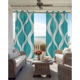 thumbnail image 4 of Teal Wave Blackout Curtains 72 Inches Long for Bedroom, Modern Abstract Art Farmhouse Thermal Insulated Room Darkening Black Out Window Curtain Panels Grommet Drapes for Living Room, 4 of 8