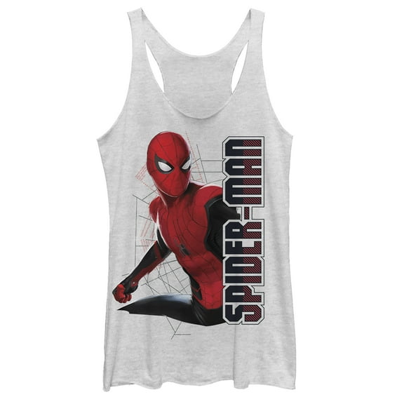 Women's Marvel Spider-Man: Far From Home Web Coordinates Racerback Tank Top White Heather Medium