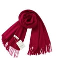 thumbnail image 3 of CYSFASHION Scarf for Women Scarves Autumn And Winter With A Versatile Like Feel Tassels Style Warm Suitable As Neck Warmer Red Shawl, 3 of 4