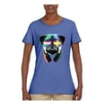 thumbnail image 2 of Wild Bobby, Colorful Pug DJ, Pop Culture, Women Graphic Tee, Light Blue, 3X-Large, 2 of 4