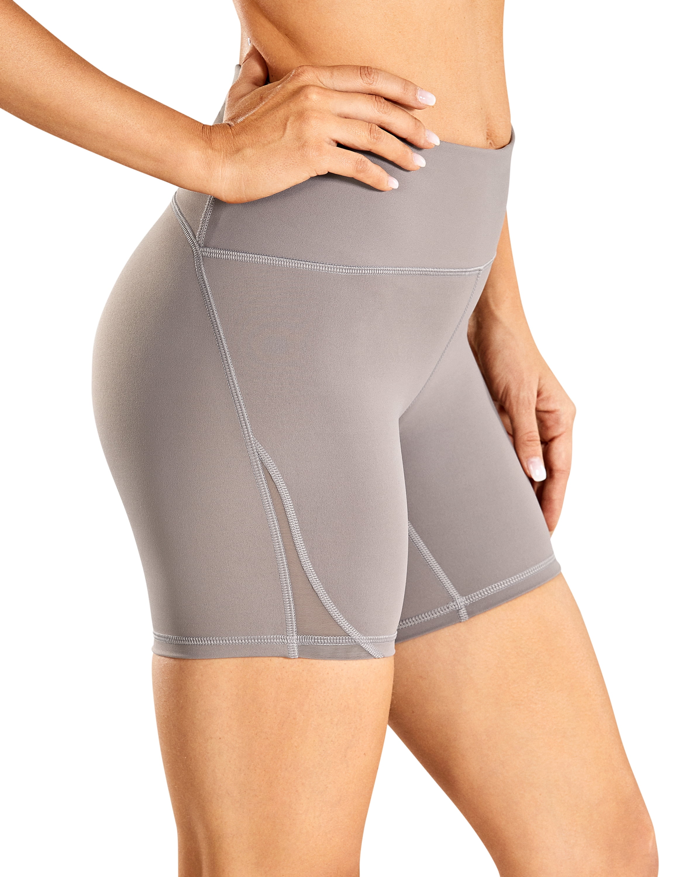 CRZ YOGA Women's Naked Feeling High Waisted Biker Shorts Tummy Control Sports Workout Yoga Shorts 6 Inches 