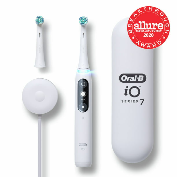 roze schending klein Oral-B iO Series 7 Electric Toothbrush with 2 Brush Heads, White Alabster -  Walmart.com