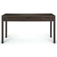 thumbnail image 3 of Simpli Home Hollander 60 inch Wide Solid Wood Contemporary Desk in Warm Walnut Brown, 3 of 7
