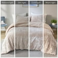 thumbnail image 2 of Intelligent Design Queen Comforter Set, Reversible Velvet Comforter Set, Soft & Warm Sherpa Reverse, Winter Fluffy Comforter Bed Set with 2 Shams, Mira, Full/Queen Blush 3 Piece C95, 2 of 3