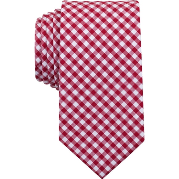 bar III Mens Troy Checked Self-tied Necktie, Rojo, Clásico (57 a 59 pulg.)