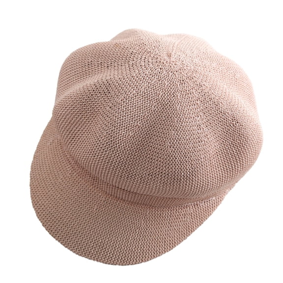 LanSuare Breathable Beret Sun Hat, Hollow Knitted Octagonal Design, UV Protection Net, Applicable Travel Casual Wear, Ideal Summer Fashion