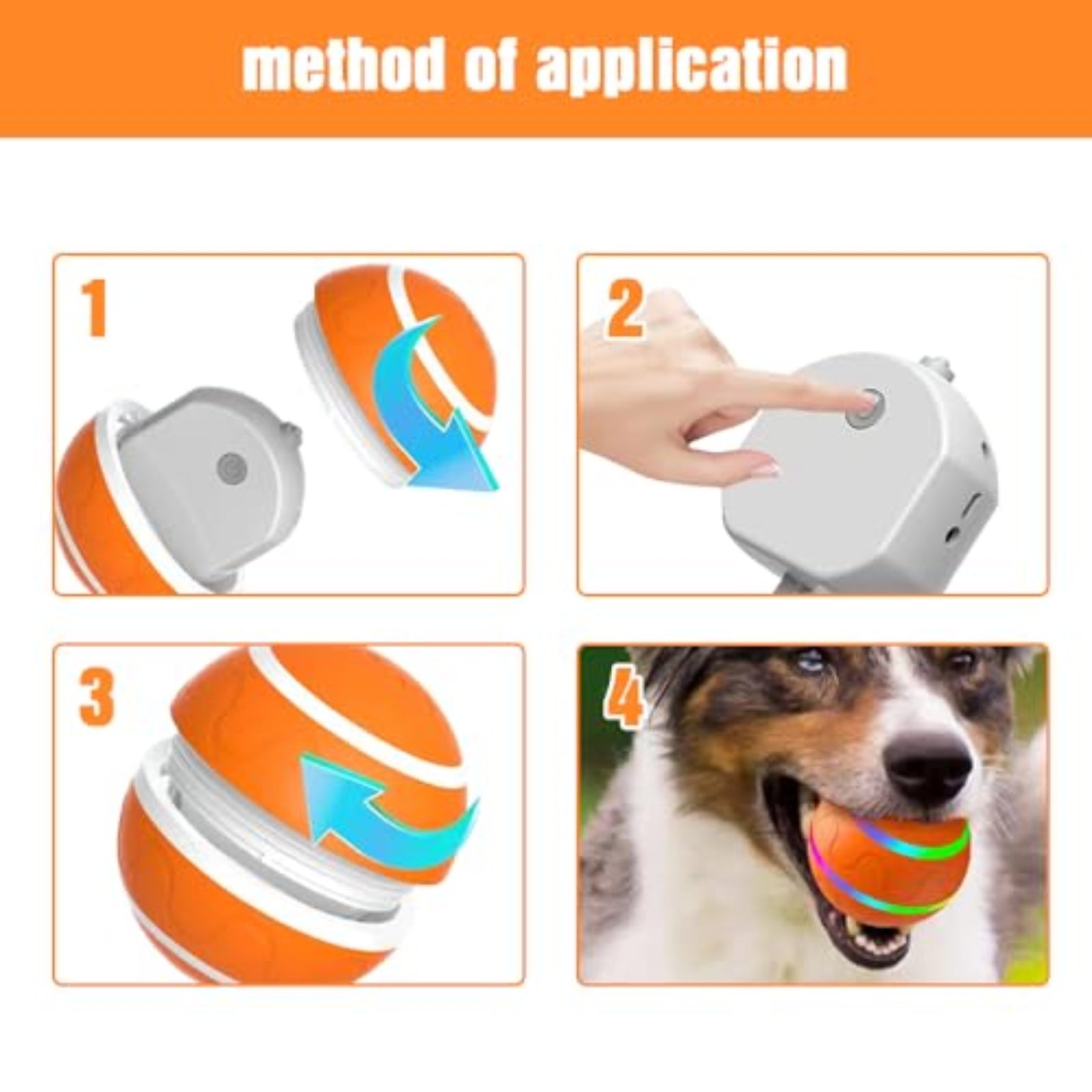 Yellow Shaky Toy For Dogs, Interactive Dog Toy, Rechargeable Rolling Toy With Vibration, Led Lights, Two Play Modes For Exercise, Indoor And Outdoor Play
